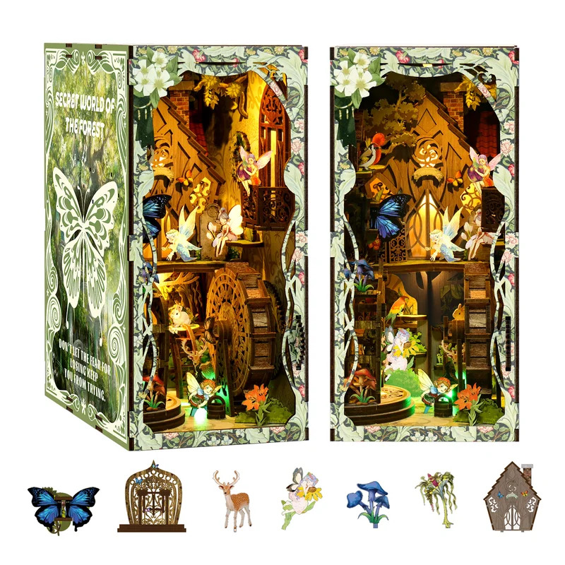 DIY Wooden 3D Book Nook Puzzle - Diy Wooden Book Nook Kit Shelf Insert review and price