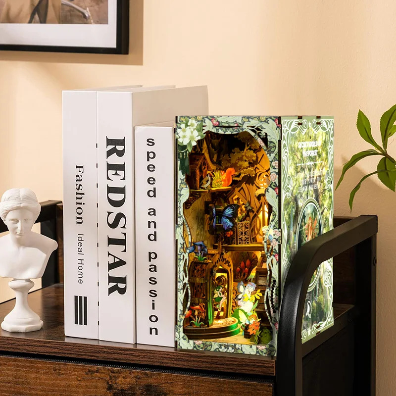 DIY Wooden 3D Book Nook Puzzle - Diy Wooden Book Nook Kit Shelf Insert review and price