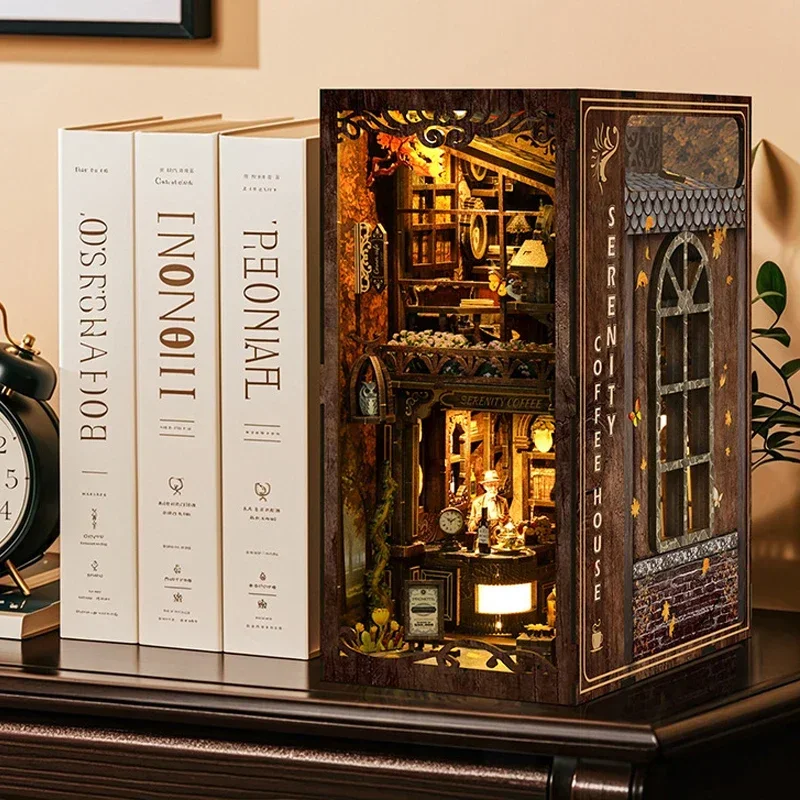 Serenity Coffee House Bookshel - Diy Wooden Book Nook Kit Shelf Insert review and price