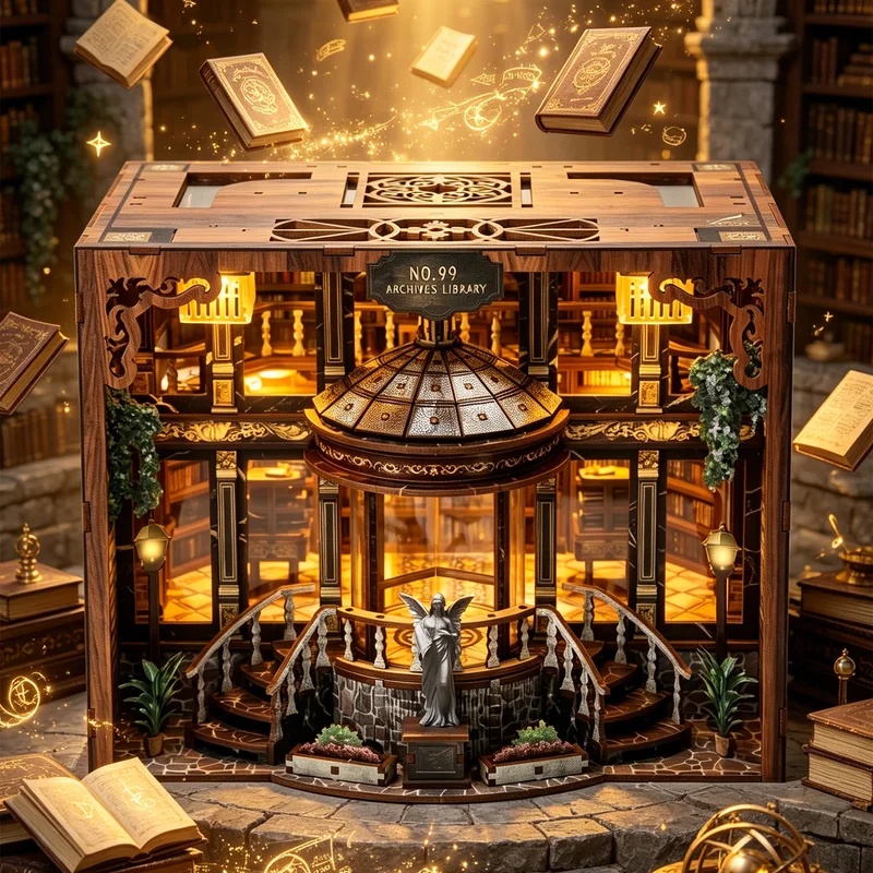 3D Model Kit With Light Booken - Diy Wooden Book Nook Kit Shelf Insert review and price