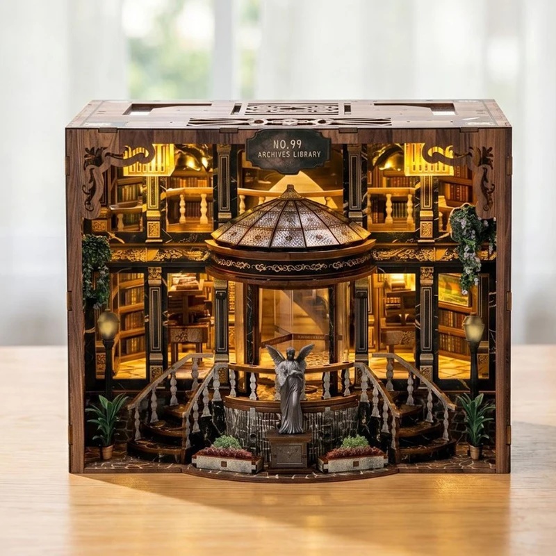 3D Model Kit With Light Booken - Diy Wooden Book Nook Kit Shelf Insert review and price