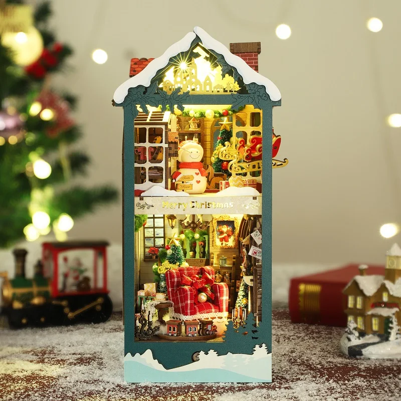 NEW DIY Wooden Merry Christmas - Diy Wooden Book Nook Kit Shelf Insert review and price