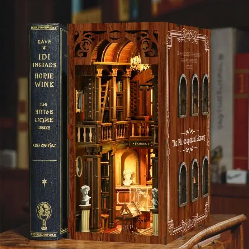 The philosophical Library Casa - Diy Wooden Book Nook Kit Shelf Insert review and price