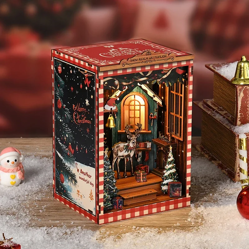 Miniature Model Kits Snow Real - Diy Wooden Book Nook Kit Shelf Insert review and price