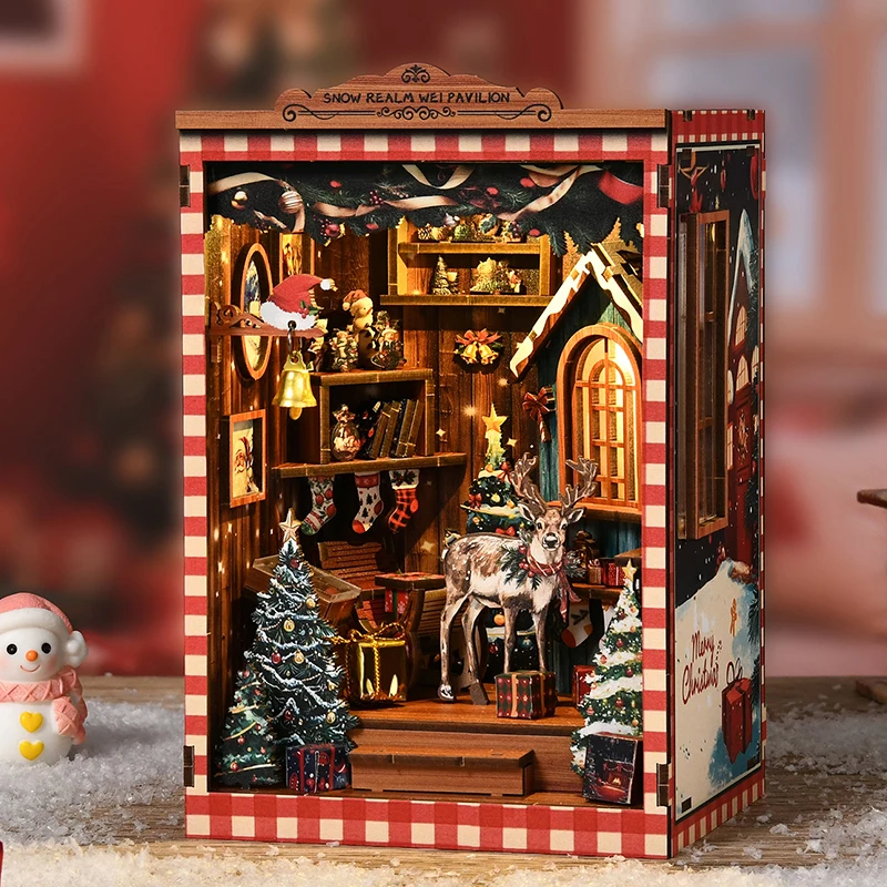 Miniature Model Kits Snow Real - Diy Wooden Book Nook Kit Shelf Insert review and price