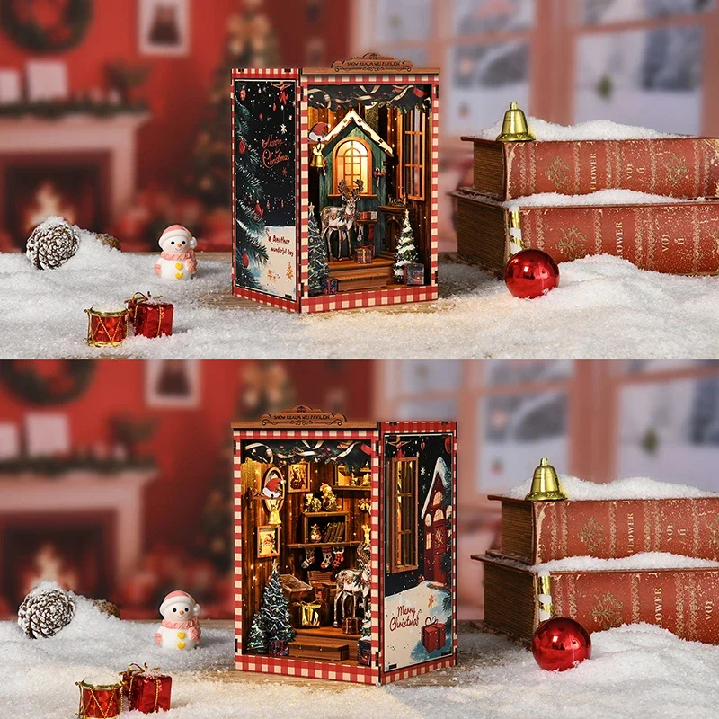 Miniature Model Kits Snow Real - Diy Wooden Book Nook Kit Shelf Insert review and price