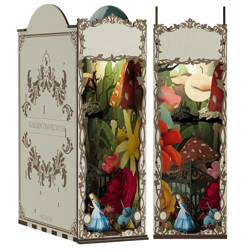 Garden Travelogue Bookends Boo - Diy Wooden Book Nook Kit Shelf Insert review and price