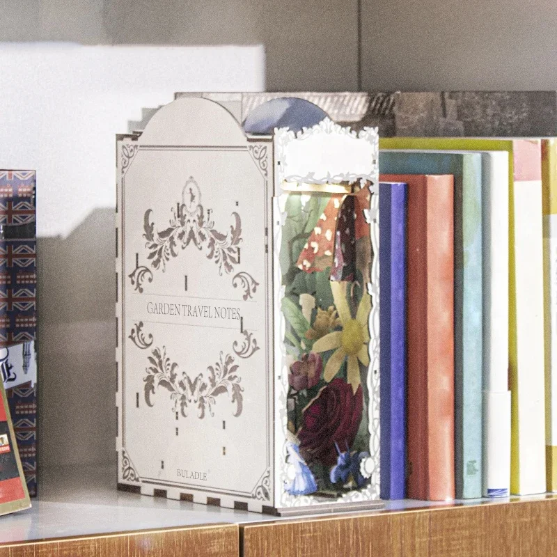 Garden Travelogue Bookends Boo - Diy Wooden Book Nook Kit Shelf Insert review and price